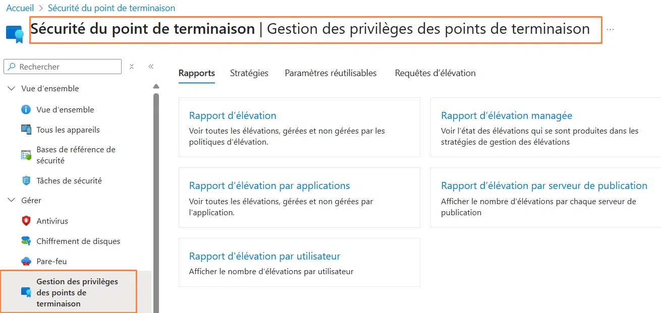 Intune - Gestion des privilèges des points de terminaison