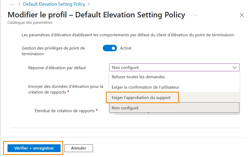 Stratégie EPM - Exiger l’approbation du support