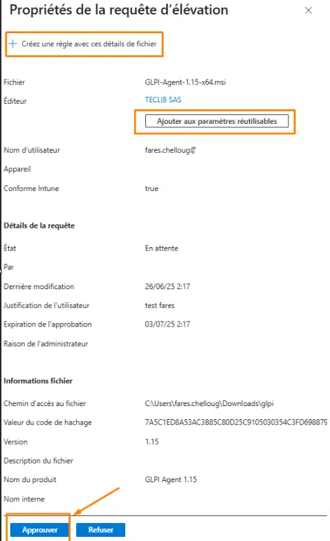 EPM - Créez une règle depuis une demande d'approbation