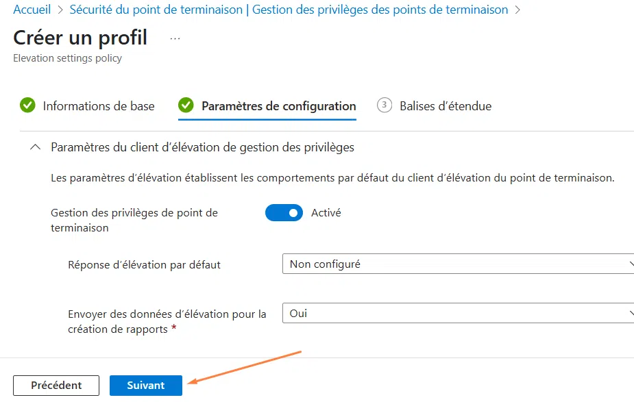 EPM - Stratégie par défaut configurée