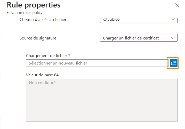 Stratégie EPM - Charger le fichier CER en Base64