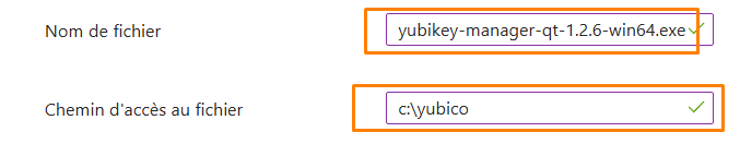 Stratégie EPM - Spéficier le nom du fichier et le chemin d'accès.