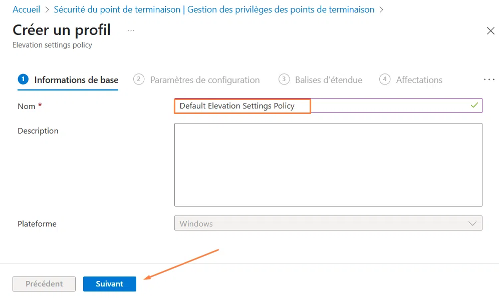 EPM - Default Elevation Settings Policy