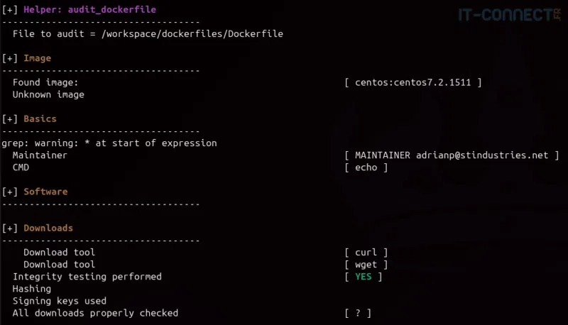 Synthèse du scan Lynis.