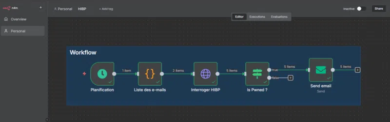 n8n - API Have I Been Pwned
