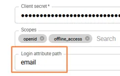 Centreon - Configuration OpenID - Login attribute path - email
