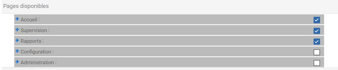 Centreon - Accès au menu - Activer les ACL par défaut