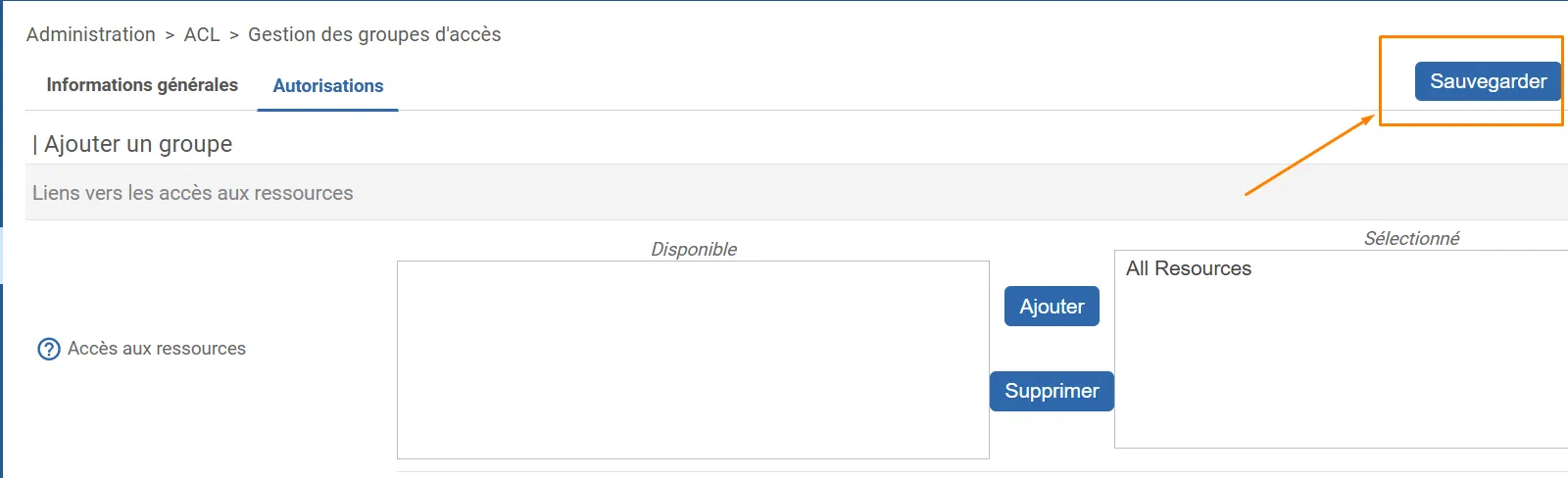 Centreon - ACL - Enregistrer les autorisations