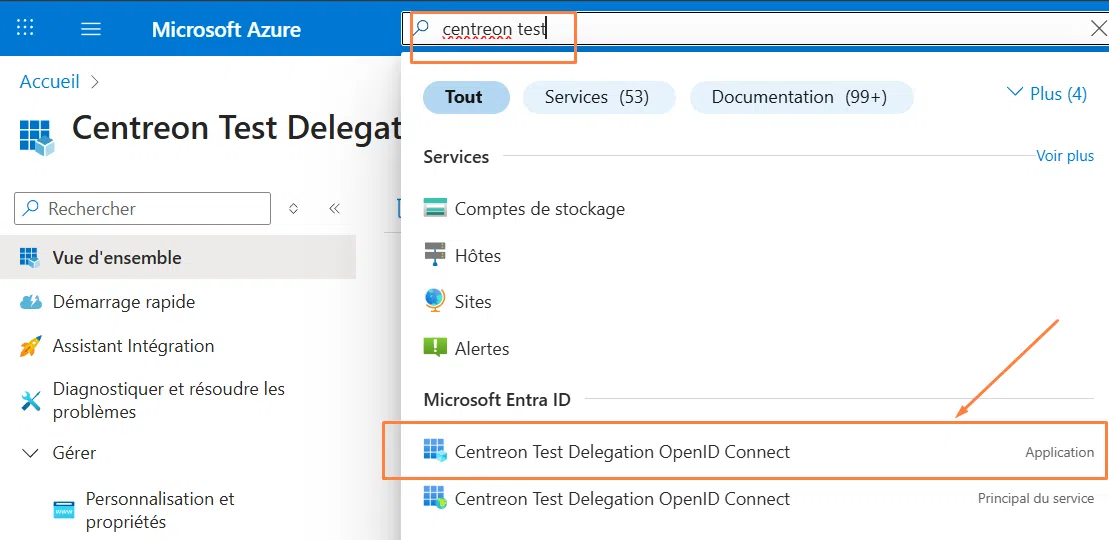 Centreon - Récupérer URL de connexion sur Entra