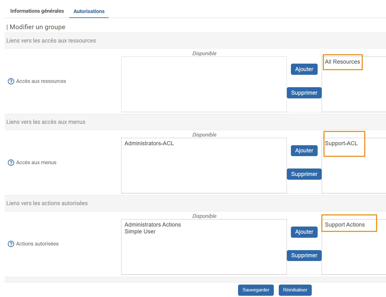 Centreon - Administration > ACL > Gestion des groupes d’accès pour Support - Exemple