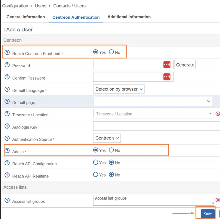 Centreon - Reach Centreon Front-end