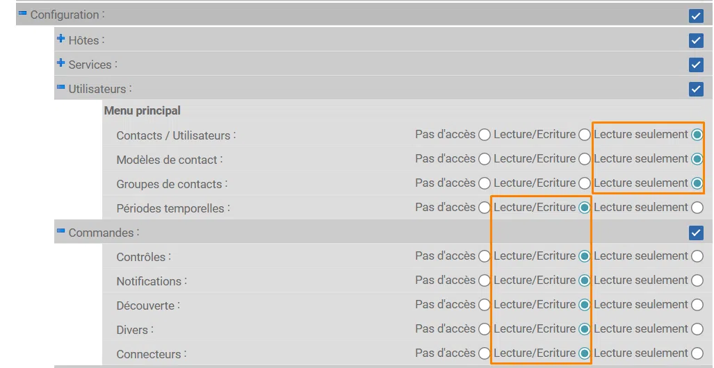 Centreon - Configurer avec les accès aux menus - Partie 2