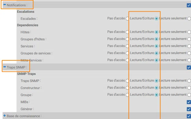 Centreon - Configurer avec les accès aux menus - Partie 3