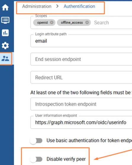 Centreon - Authentification - Disable verify peer