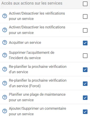 Centreon- ACL - Gestion des accès sur les actions - Actions du support - 2