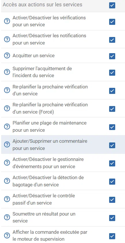Centreon- ACL - Gestion des accès sur les actions - Actions des admins - 3