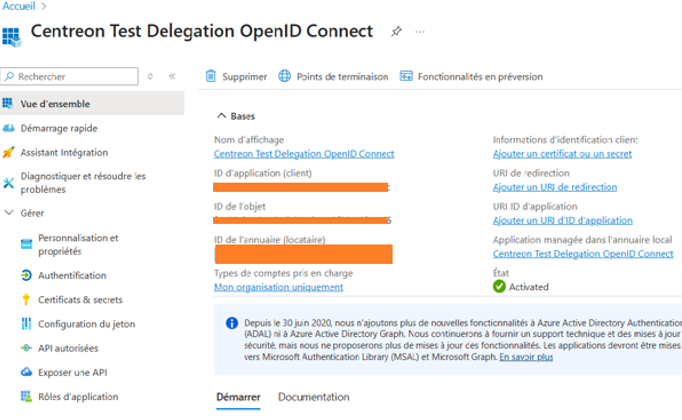 Azure - Application Centreon - Vue d'ensemble