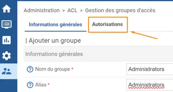Centreon - ACL Administrators - Autorisations