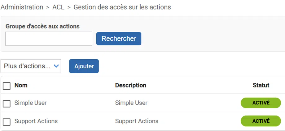 Centreon- ACL - Gestion des accès sur les actions - Simple User et Support Actions