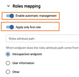 Rôles Mapping - Enable automatic management