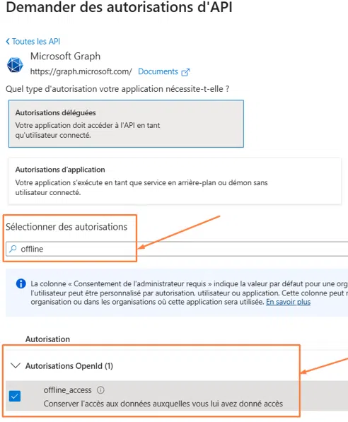 Application Azure - Centreon - Recherche des autorisations offline