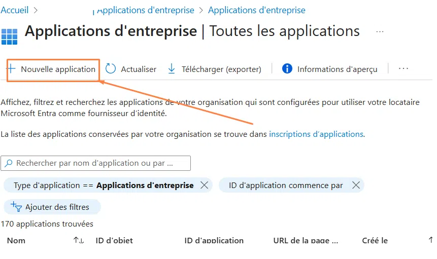 Azure - Nouvelle application