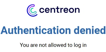 Centreon - Erreur authentication denied