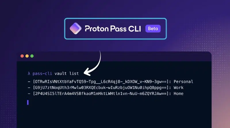 Proton Pass CLI - Accès ligne de commande