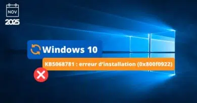 Windows 10 KB5068781 - erreur d’installation 0x800f0922