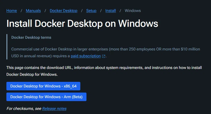 Télécharger Docker Desktop pour Windows