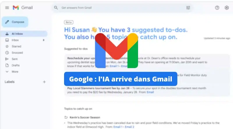 L'IA arrive dans Gmail avec AI Overviews et AI Inbox
