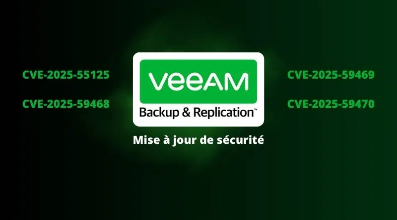 Veeam Backup and Replication corrige 4 failles de sécurité - janvier 2026